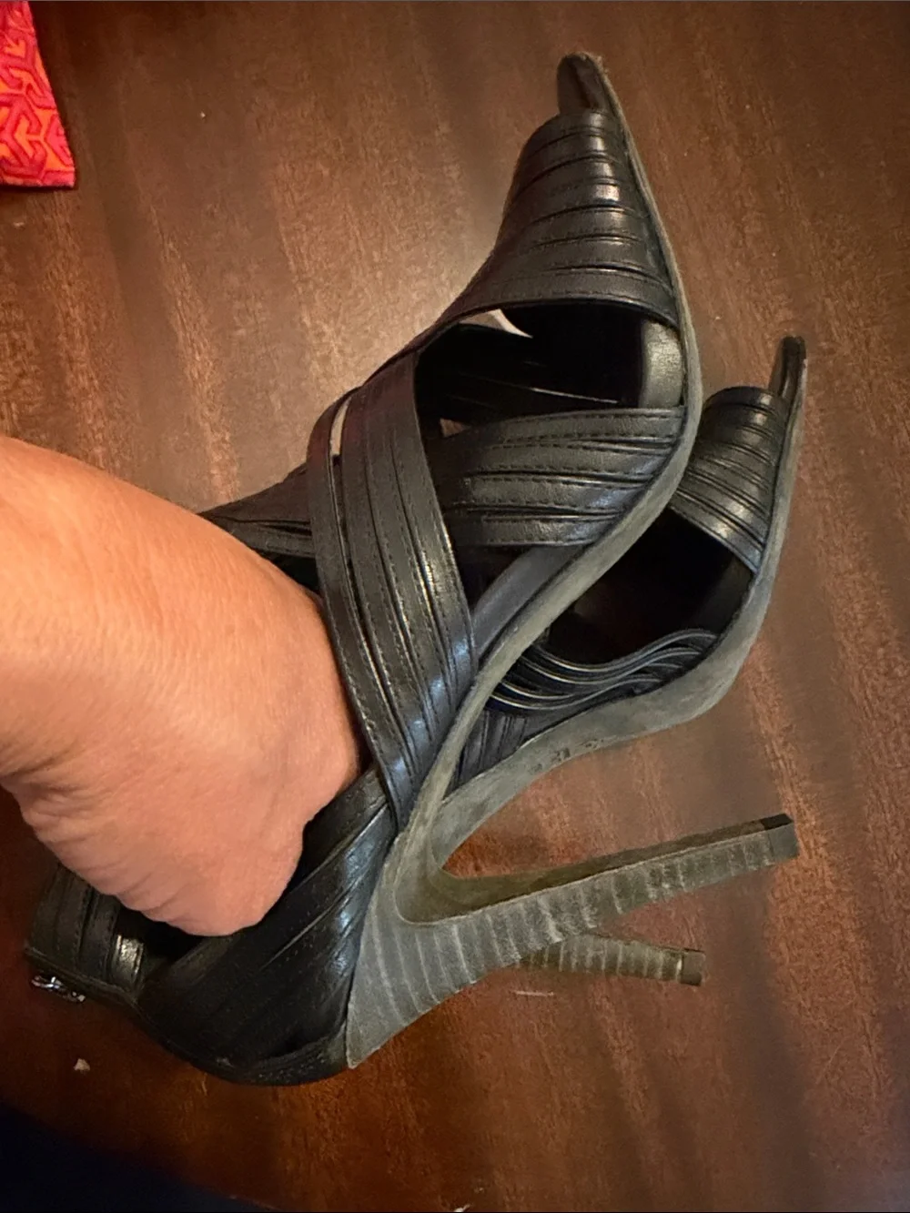 Tory Burch Black Leather Caged 